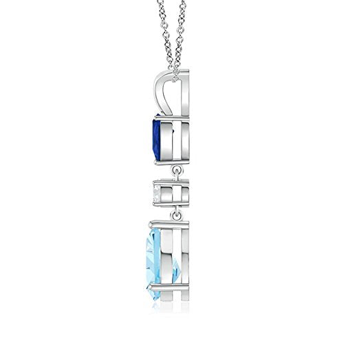 14K Gold Natural Aquamarine Sapphire Pear Drop Pendant