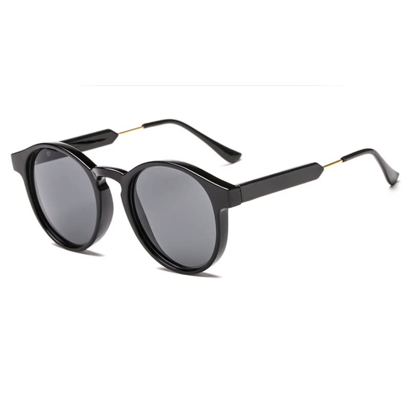 Vintage Round Sunglasses Unisex Transparent Frame Retro UV Protection Eyewear