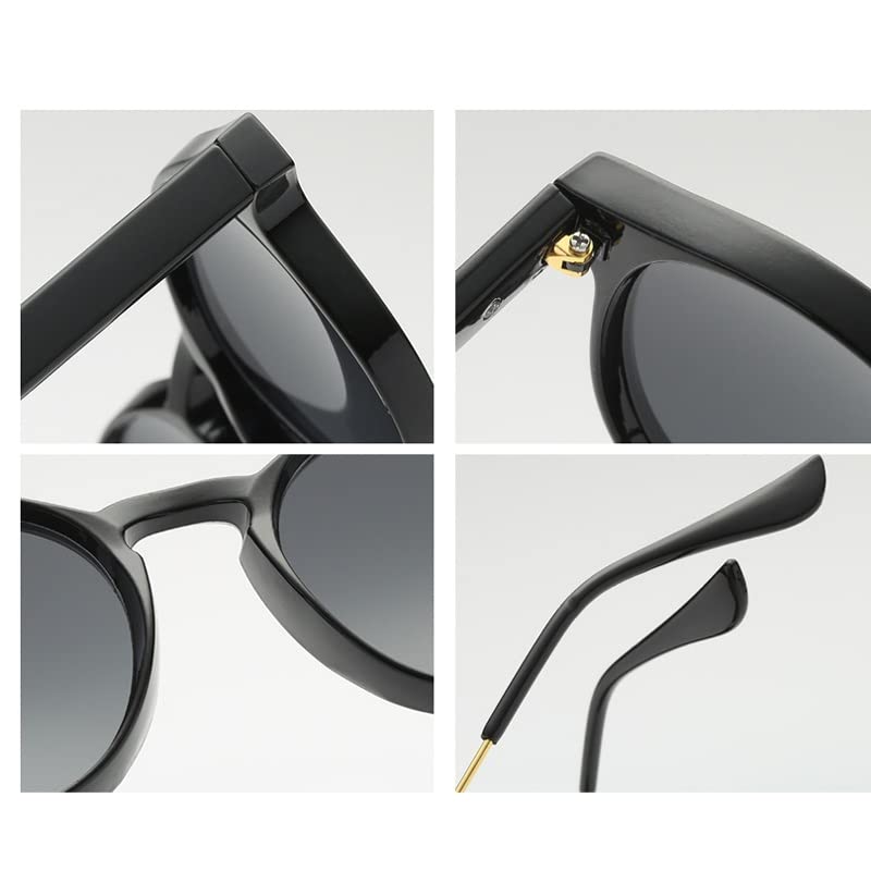 Vintage Round Sunglasses Unisex Transparent Frame Retro UV Protection Eyewear