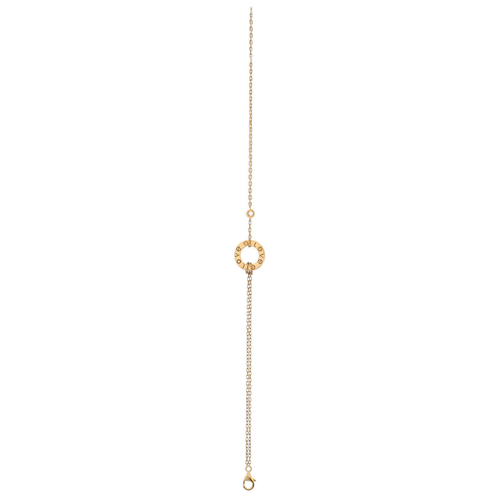 18K Yellow Gold Diamond Love Bracelet Classic Two Diamond