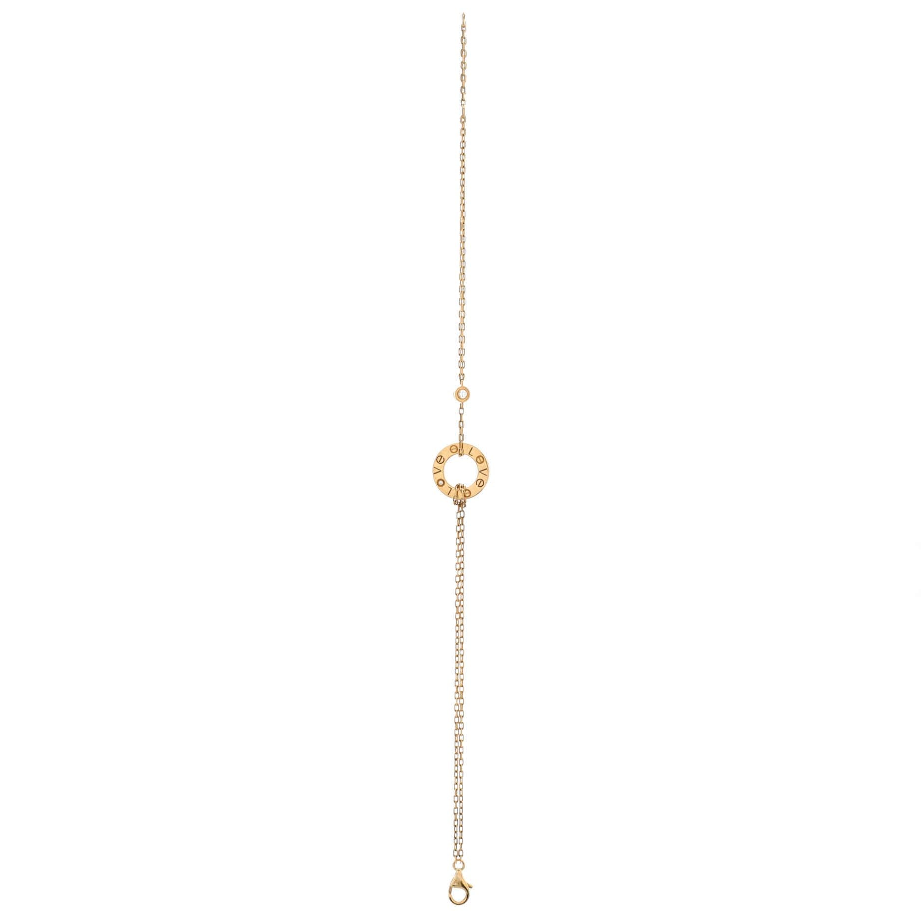 18K Yellow Gold Diamond Love Bracelet Classic Two Diamond