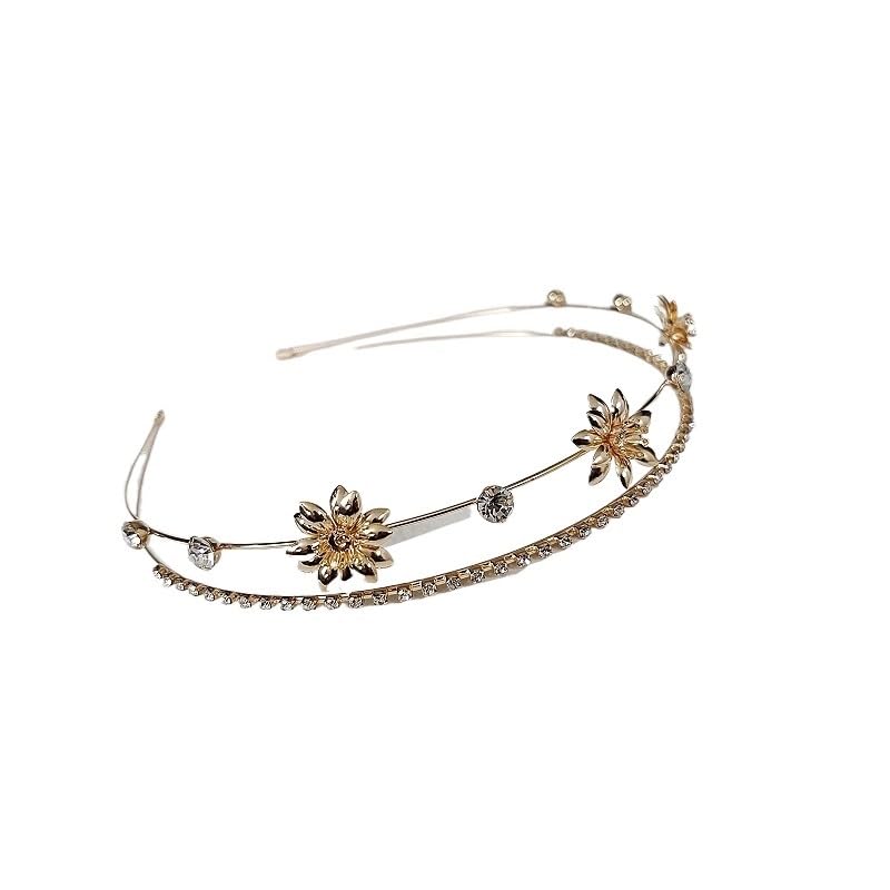 Rhinestone Flower Zircon Hairband Alloy Fashion Headband Hair Accessory