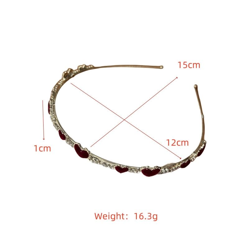 Rhinestone Love Pearl Headband Alloy Thin Hairband Women