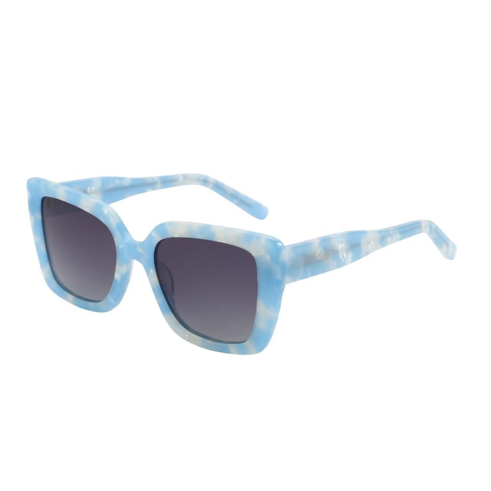 Butterfly Acetate Polarized Sunglasses UV400 Thick Frame Women Grey Lens Eyewear
