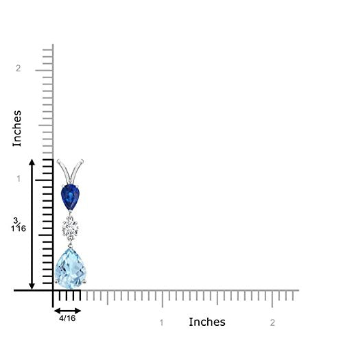 14K Gold Natural Aquamarine Sapphire Pear Drop Pendant