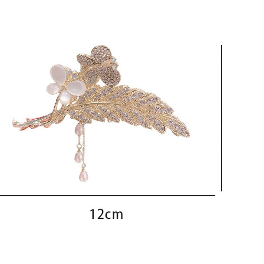 Flower Wheat Tassel Hair Claw Clip Large Curly Hair Shark Clip Accessory