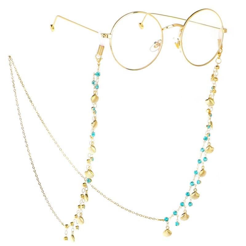 Rhinestone Shell Eyeglass Chain Decorative Reading Glasses Rope Accessory