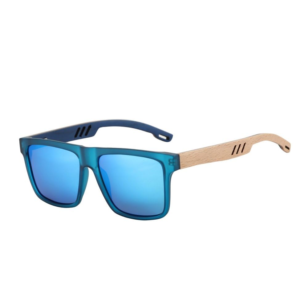 Walnut Wood Polarized Sunglasses Unisex Dark Lens UV Protection Eyewear