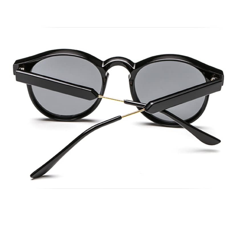Vintage Round Sunglasses Unisex Transparent Frame Retro UV Protection Eyewear