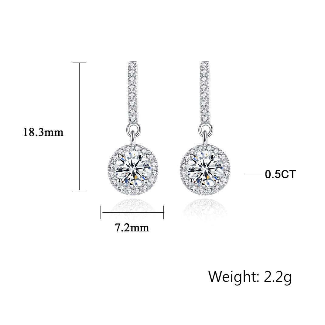 14K Gold 1ct VVS1 D Color Lab Diamond Drop Earrings