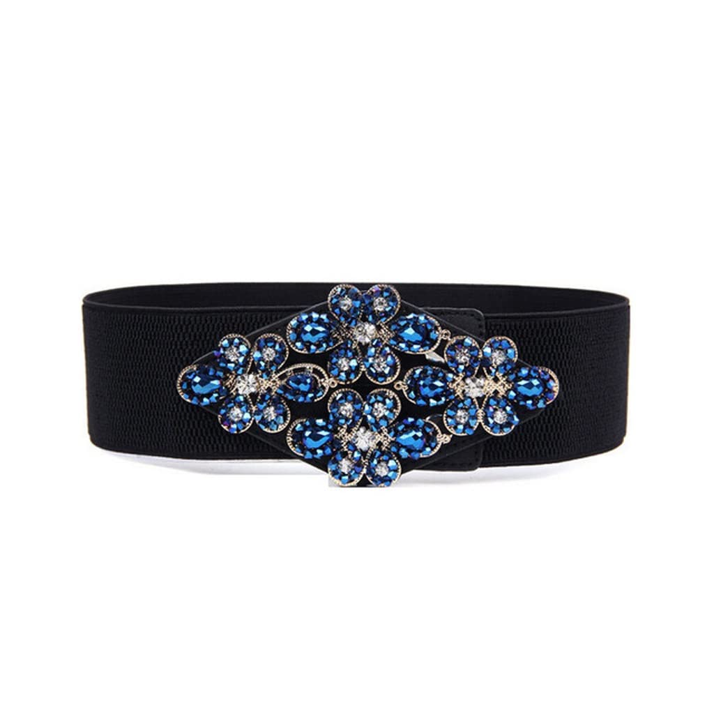 Women Latin Crystal Rhinestone Elastic Dance Waist Belt