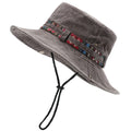 Men Cotton UV Protection Bucket Sun Hat Travel Cap