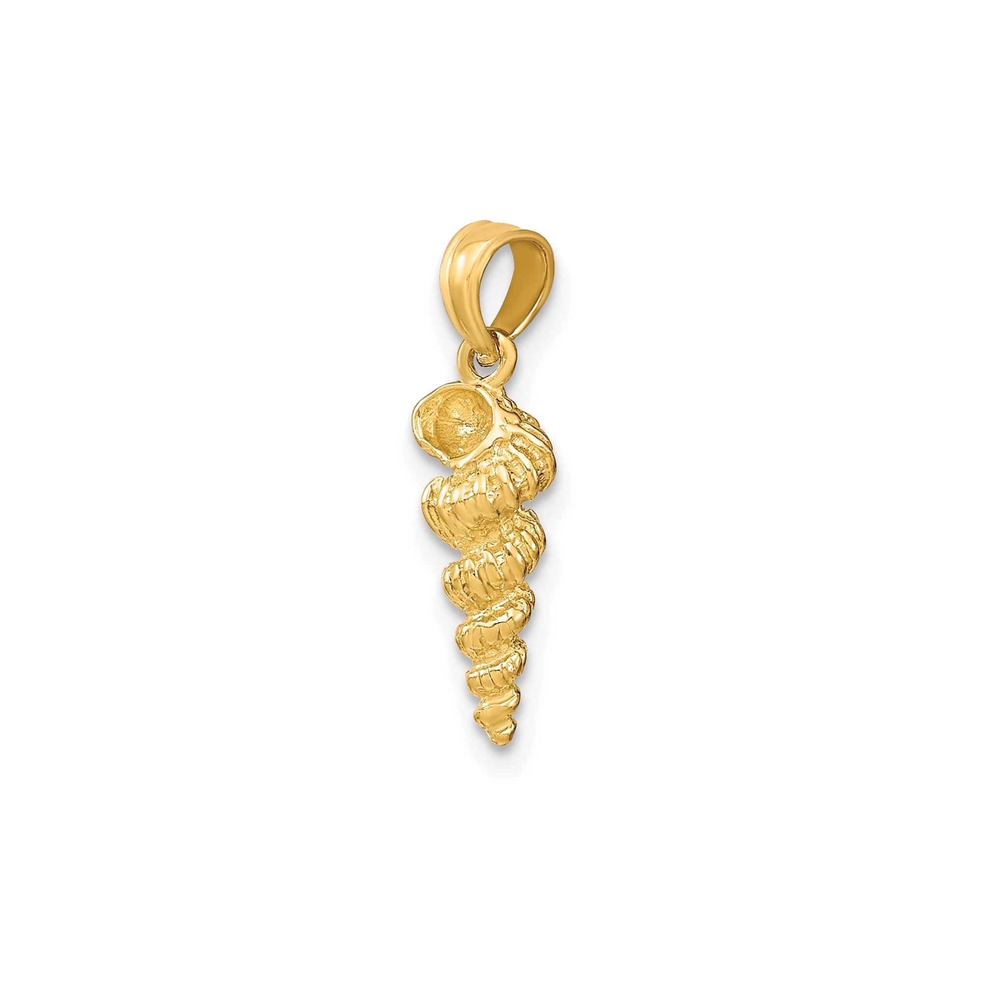 14K Yellow Gold Seashell Pendant Necklace Ocean Inspired Coastal Jewelry