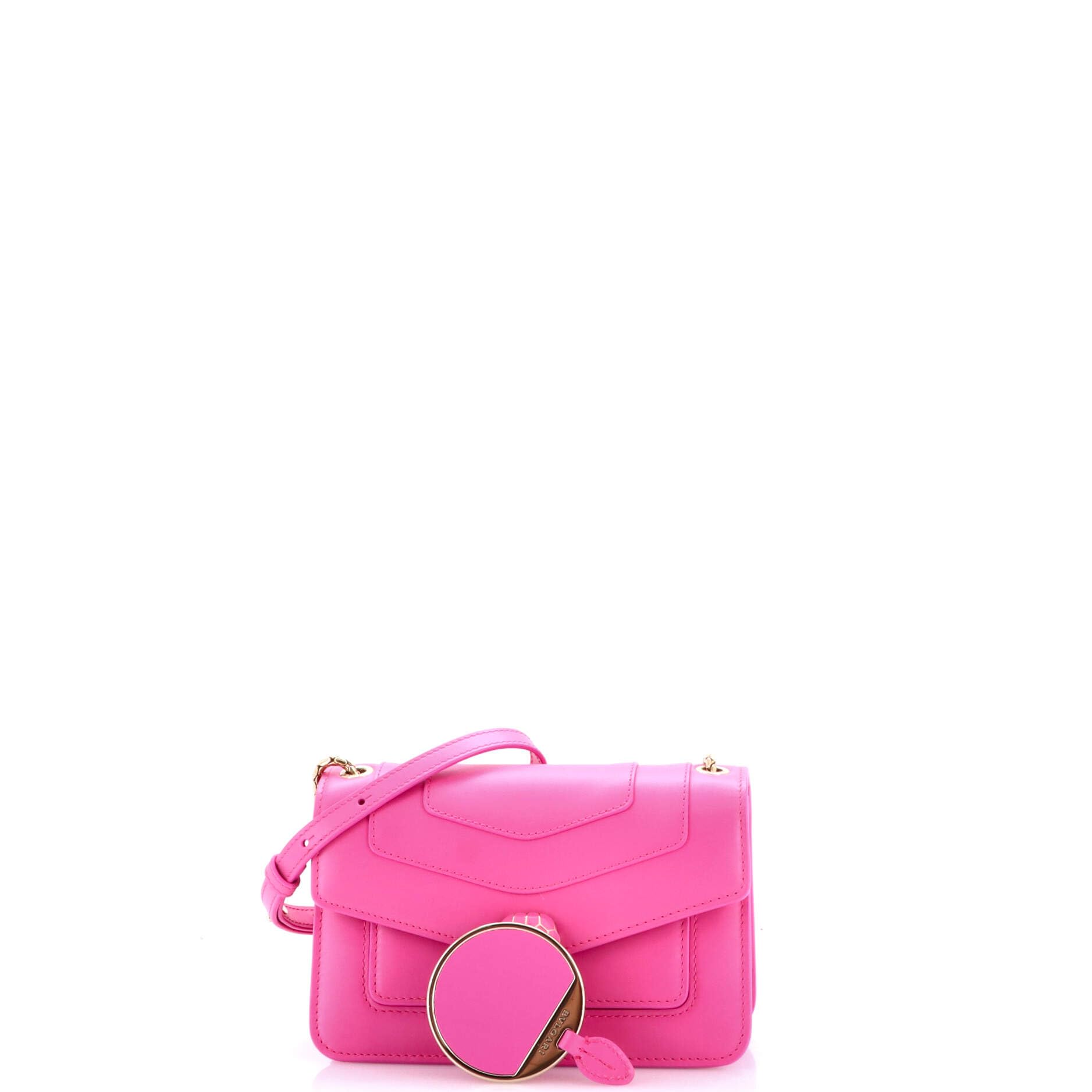 Pre Loved Serpenti Forever Mini Shoulder Bag Pink Leather
