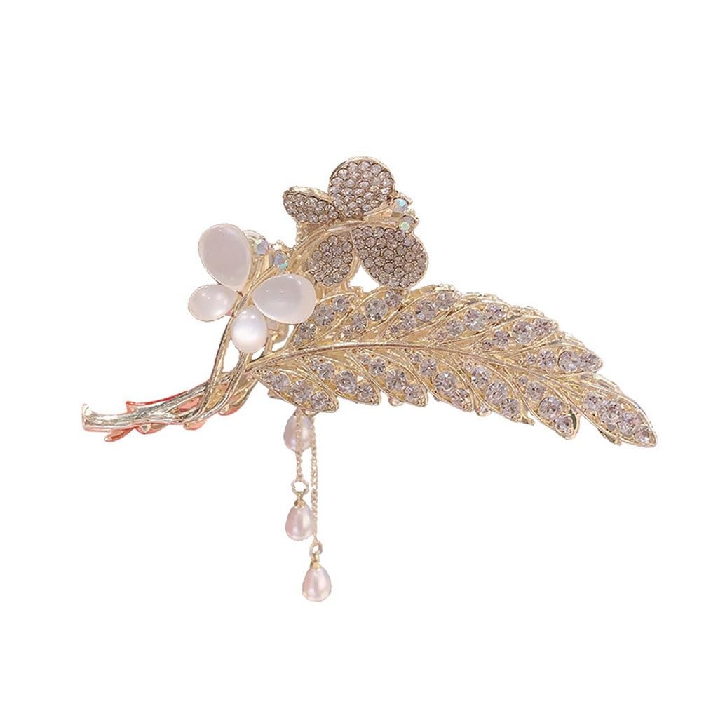 Flower Wheat Tassel Hair Claw Clip Large Curly Hair Shark Clip Accessory