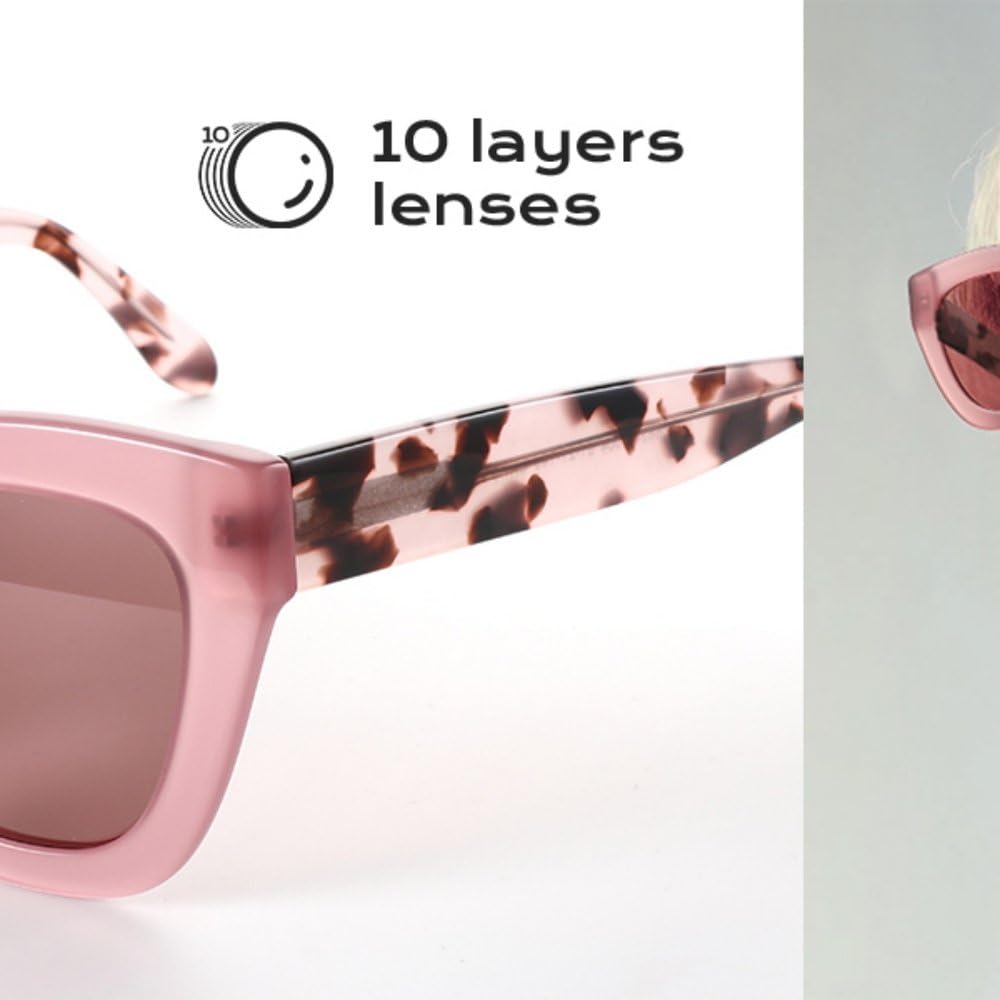 Handmade Acetate Square Polarized Sunglasses UV400 Grey Lens Fashion Eyewear
