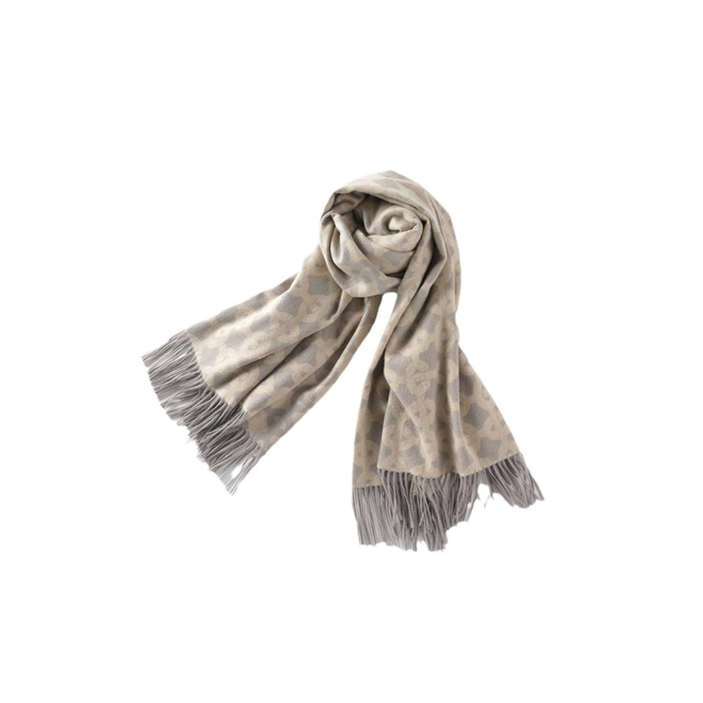 Thick Jacquard Reversible Cashmere Shawl Scarf