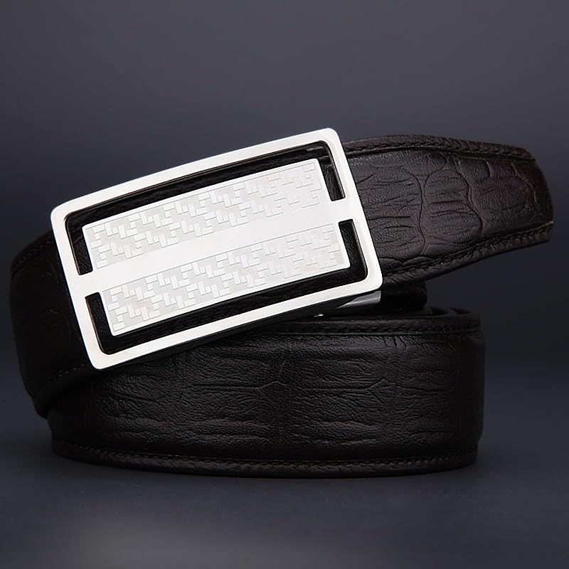 Men Stainless Steel Automatic Buckle Adjustable Casual Belt