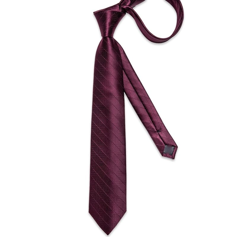 Men Silk Bow Tie Set with Pocket Square Cufflinks