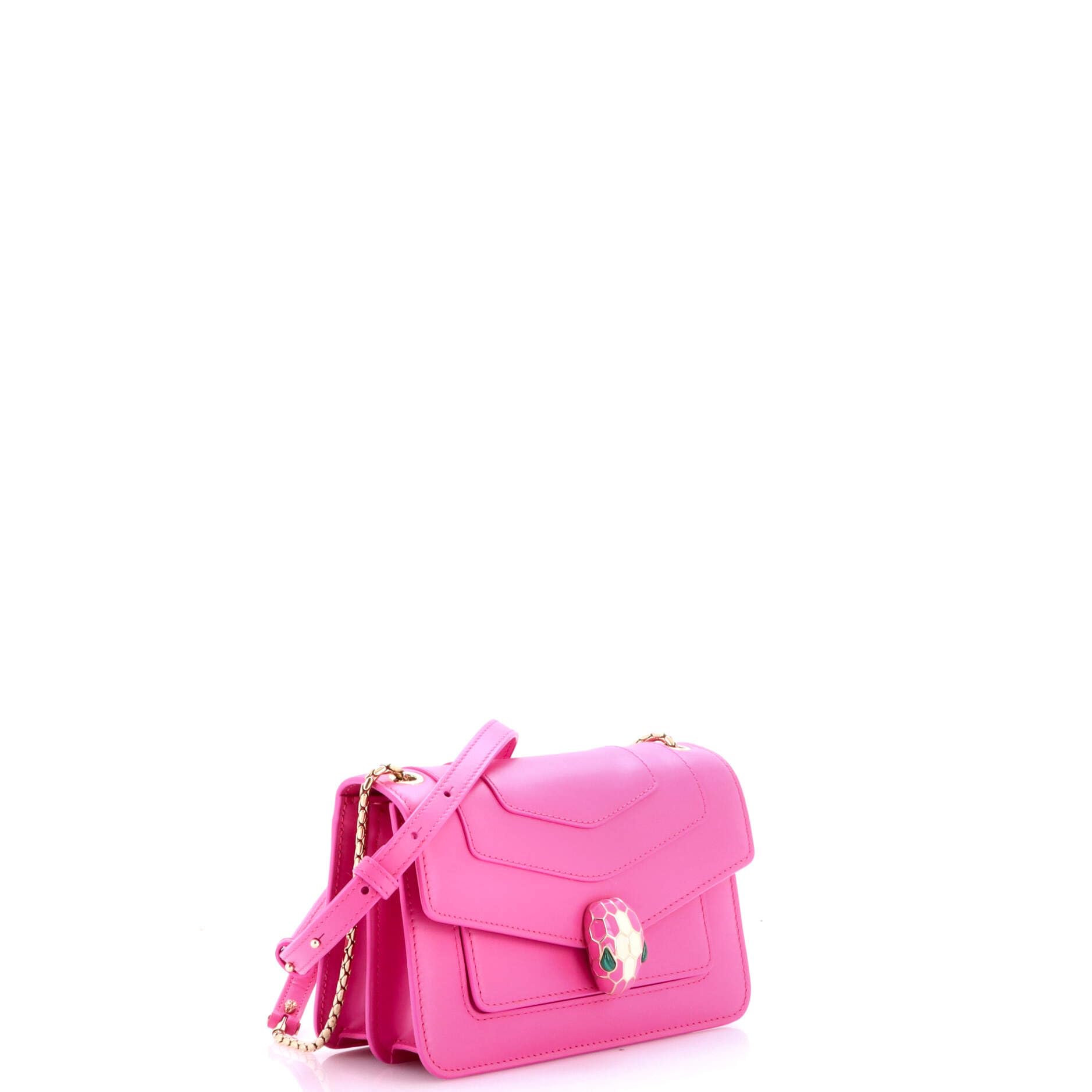 Pre Loved Serpenti Forever Mini Shoulder Bag Pink Leather