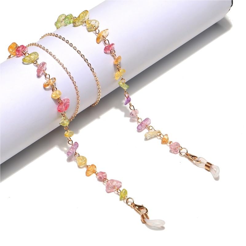 Natural Stone Glasses Chain Handmade Transparent Sunglasses Rope Eyewear Accessory