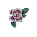 Aster Flower Silver Brooch Elegant Suit Corsage Pin Women