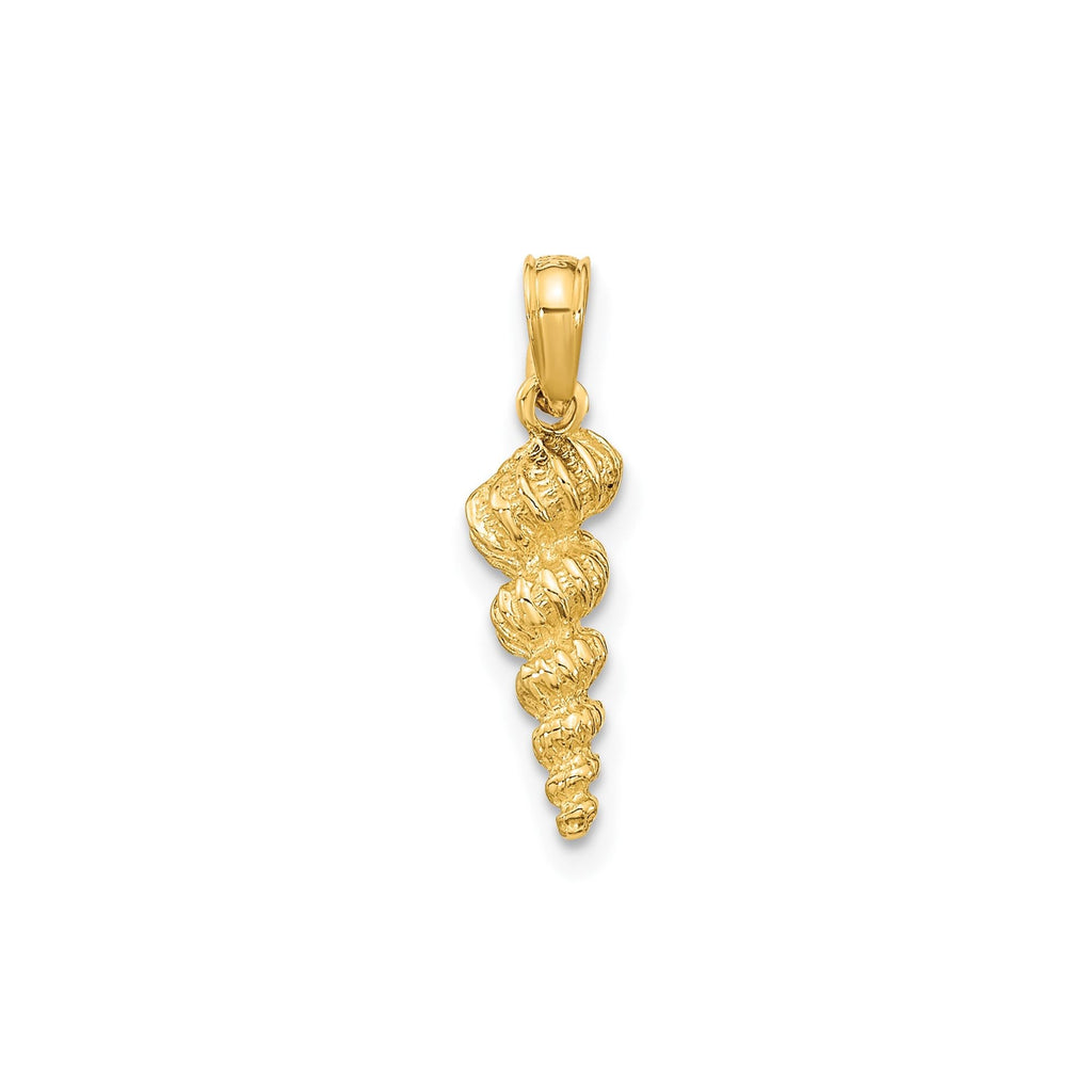 14K Yellow Gold Seashell Pendant Necklace Ocean Inspired Coastal Jewelry
