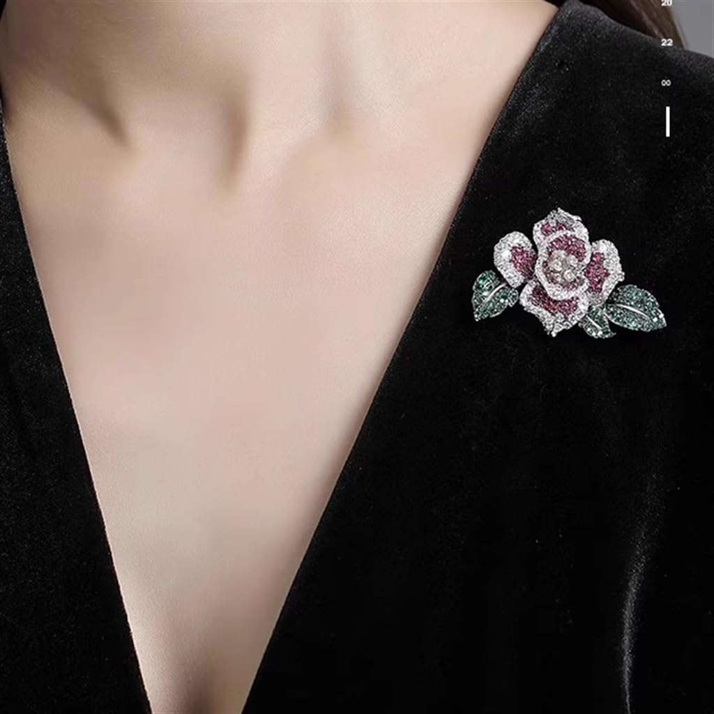 Aster Flower Silver Brooch Elegant Suit Corsage Pin Women