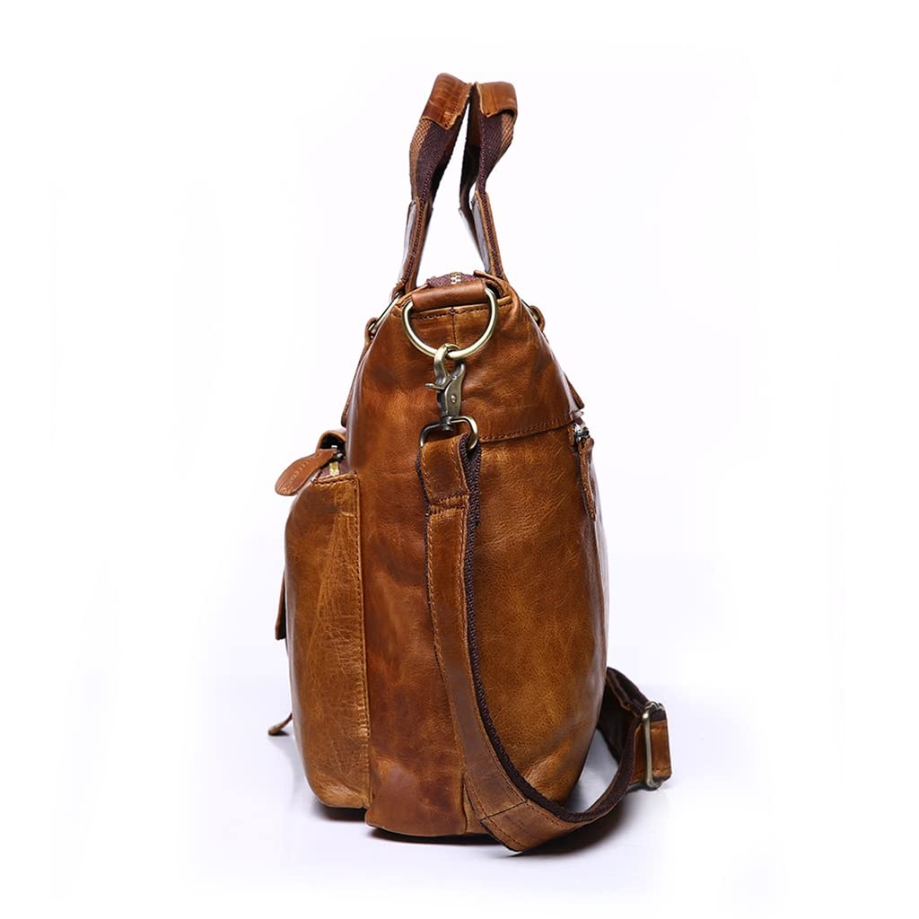 Vintage Mens Laptop Briefcase Office Shoulder Tote Crossbody Messenger