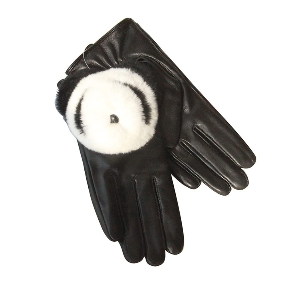 Women Waterproof Windproof Leather Thermal Ski Gloves