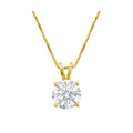 14K Gold 3/4ct Solitaire Diamond Pendant H VS2