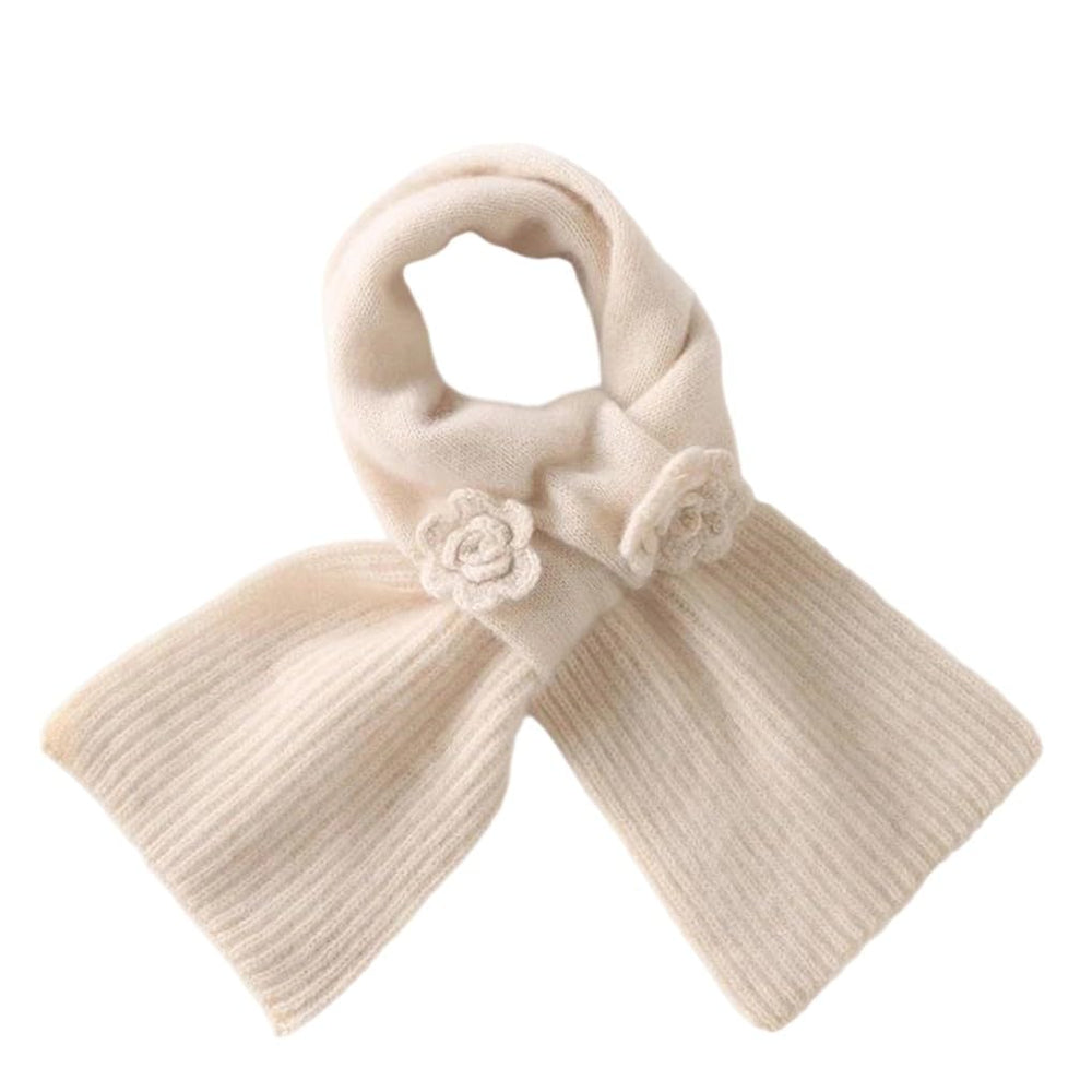Women Floral Hook Knit Cashmere Shawl Neck Wrap