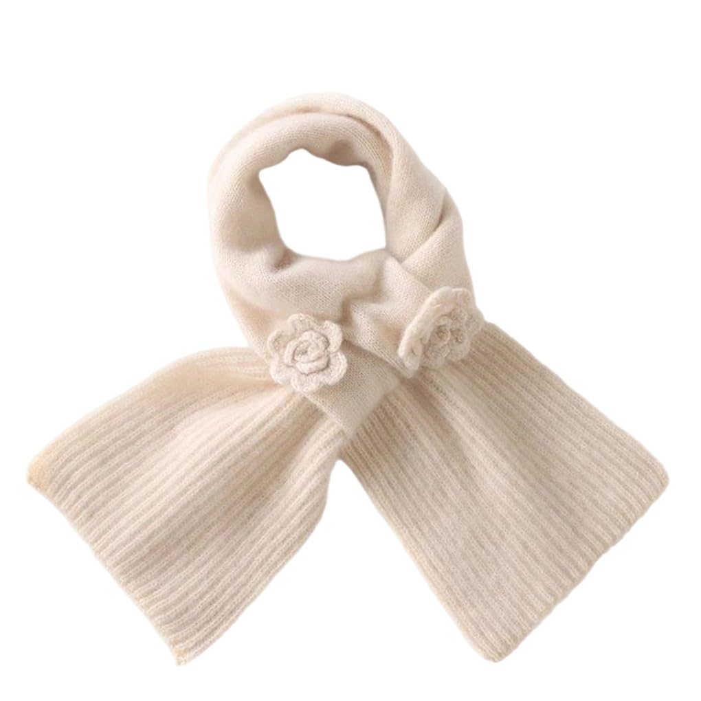 Women Floral Hook Knit Cashmere Shawl Neck Wrap