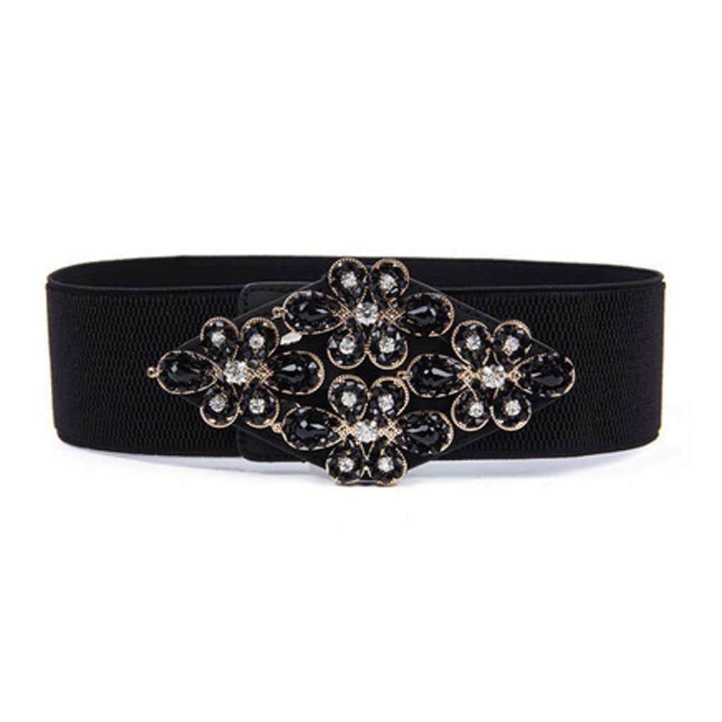 Women Latin Crystal Rhinestone Elastic Dance Waist Belt