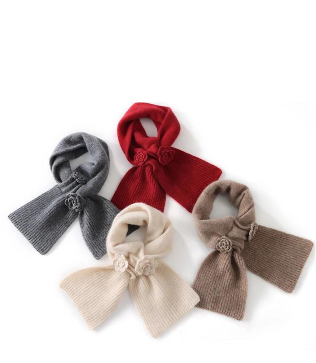 Women Floral Hook Knit Cashmere Shawl Neck Wrap