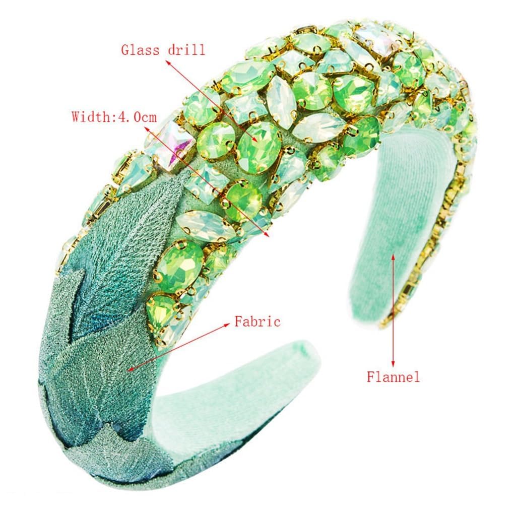 Multicolor Crystal Beaded Headband Fabric Base Hair Accessory
