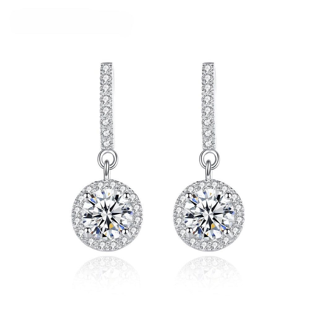 14K Gold 1ct VVS1 D Color Lab Diamond Drop Earrings