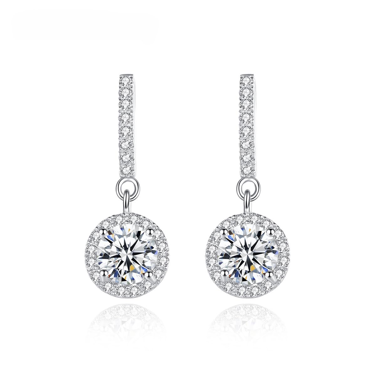 14K Gold 1ct VVS1 D Color Lab Diamond Drop Earrings