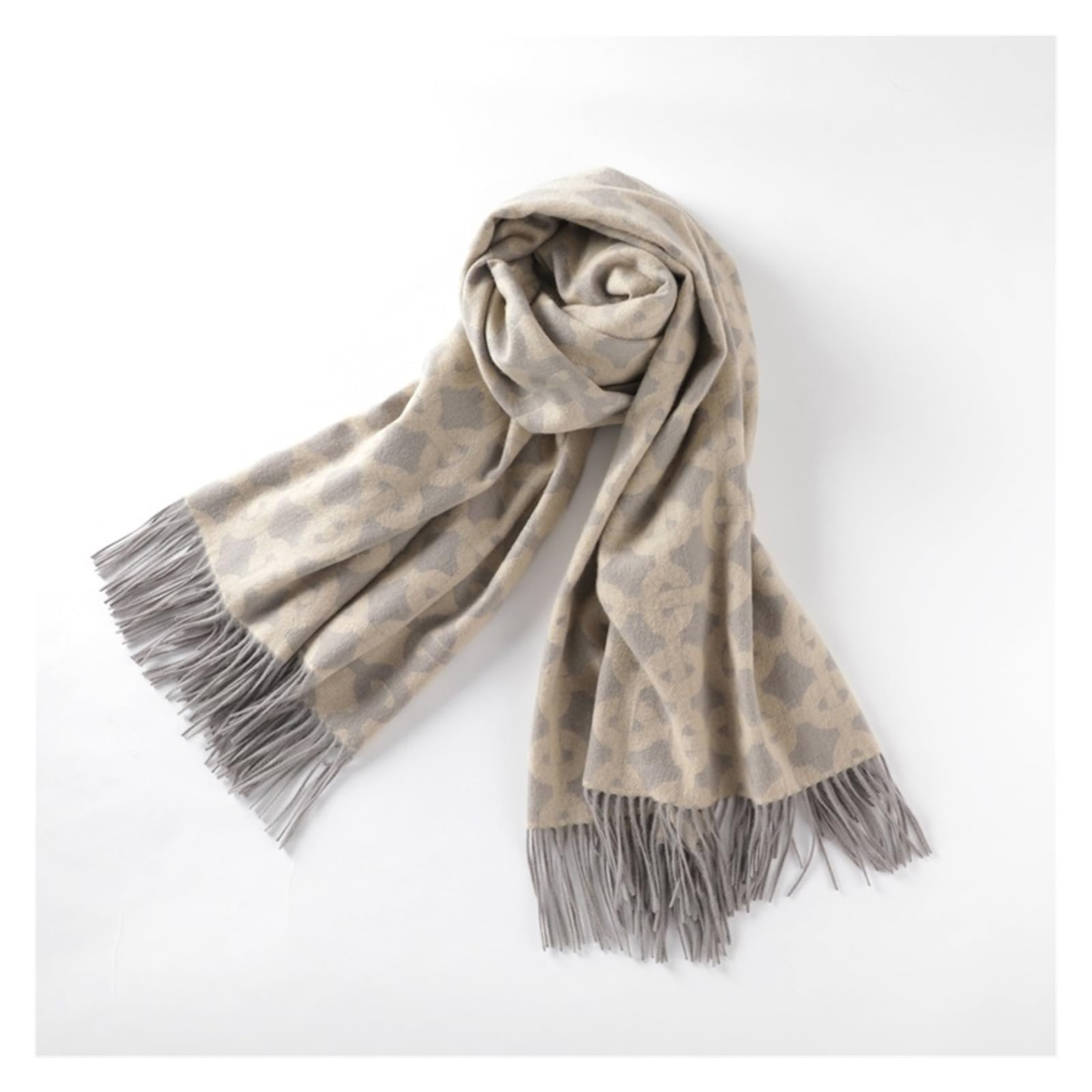 Thick Jacquard Reversible Cashmere Shawl Scarf