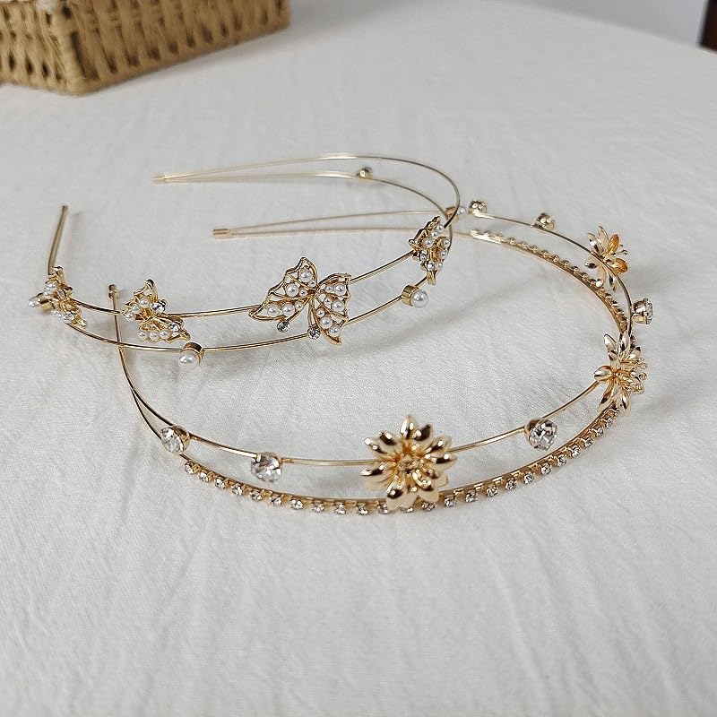 Rhinestone Flower Zircon Hairband Alloy Fashion Headband Hair Accessory