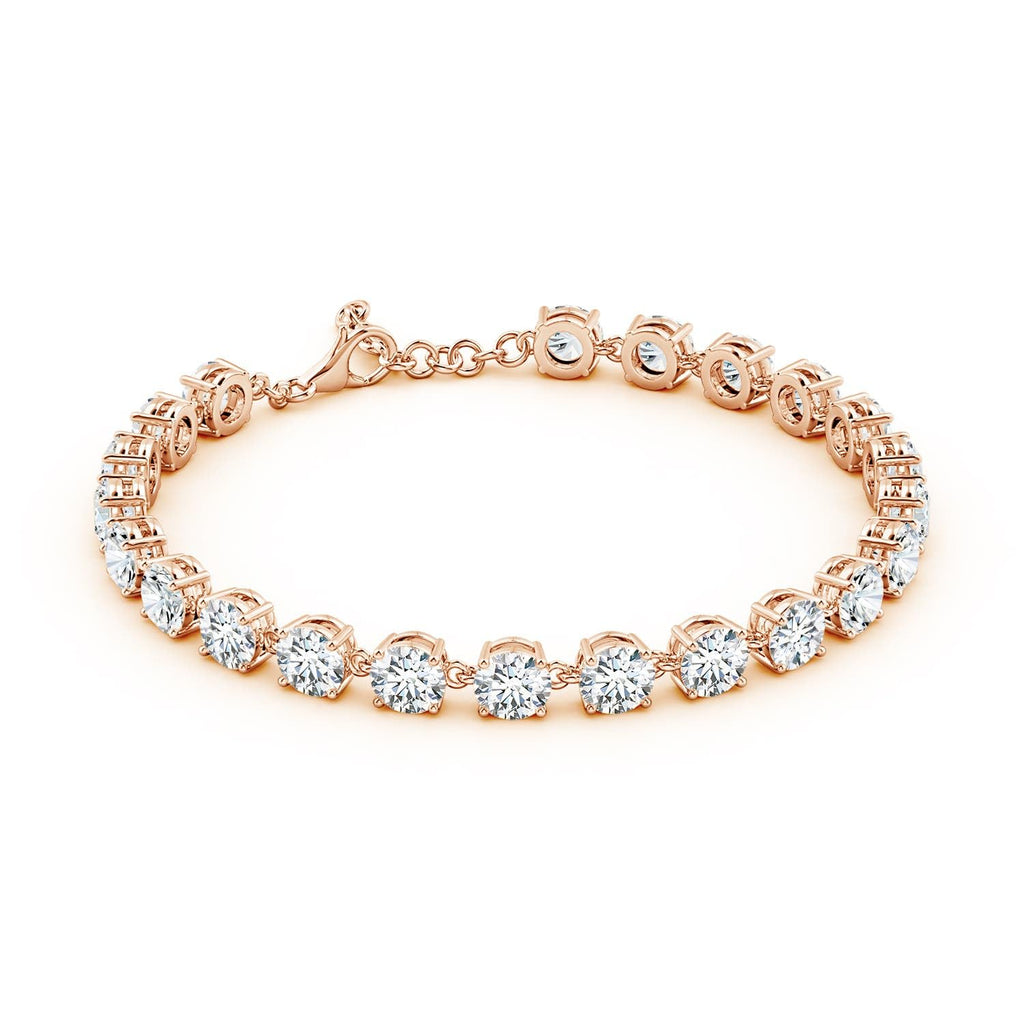 14K Gold Oval Lab Diamond Ruby Tennis Link Bracelet 7 Inch