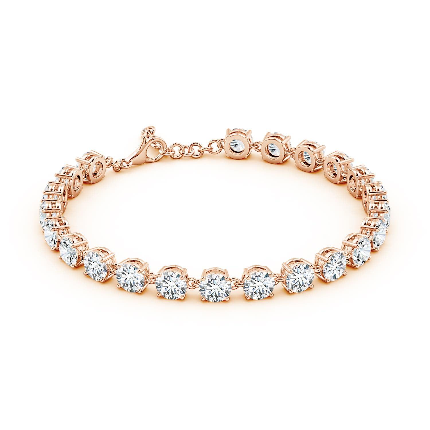 14K Gold Oval Lab Diamond Ruby Tennis Link Bracelet 7 Inch