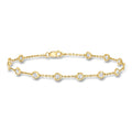 Minimal Bezel Set Diamond Station Link Bracelet