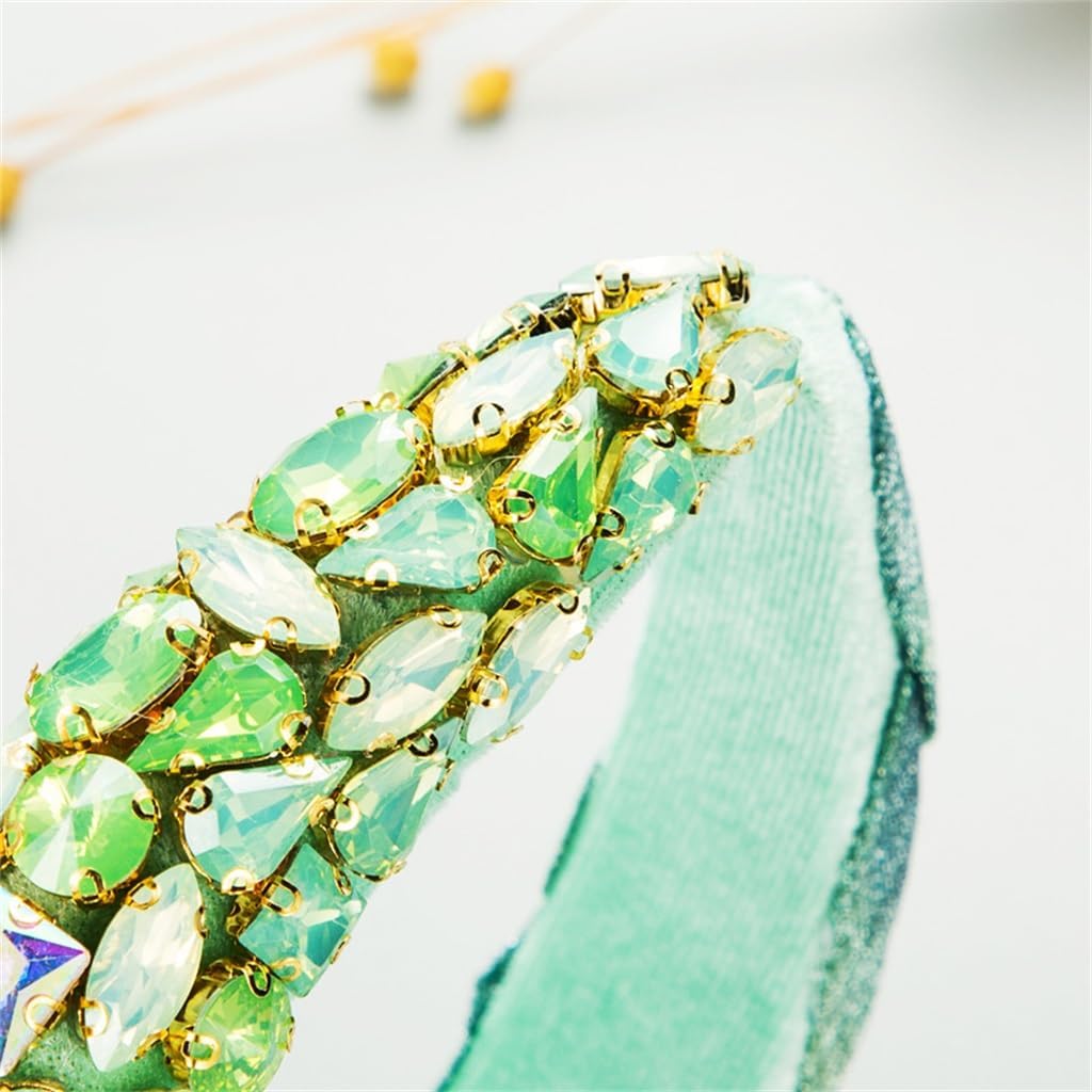 Multicolor Crystal Beaded Headband Fabric Base Hair Accessory