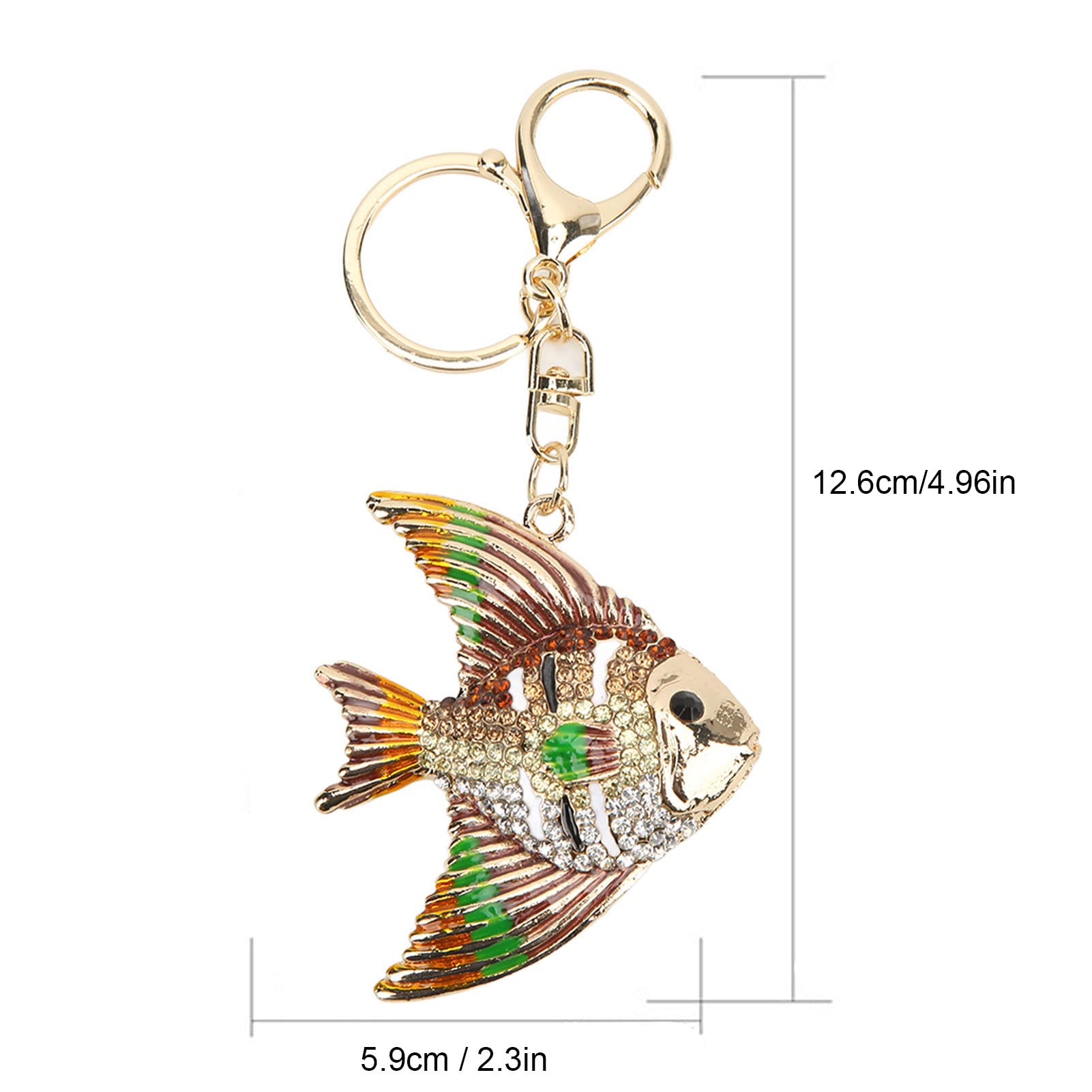 Rhinestone Tropical Fish Keychain Charm Backpack Bag Accessory