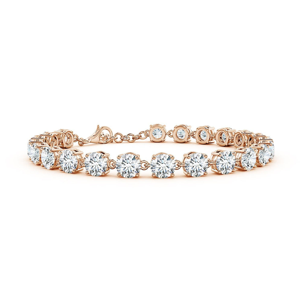 14K Gold Oval Lab Diamond Ruby Tennis Link Bracelet 7 Inch