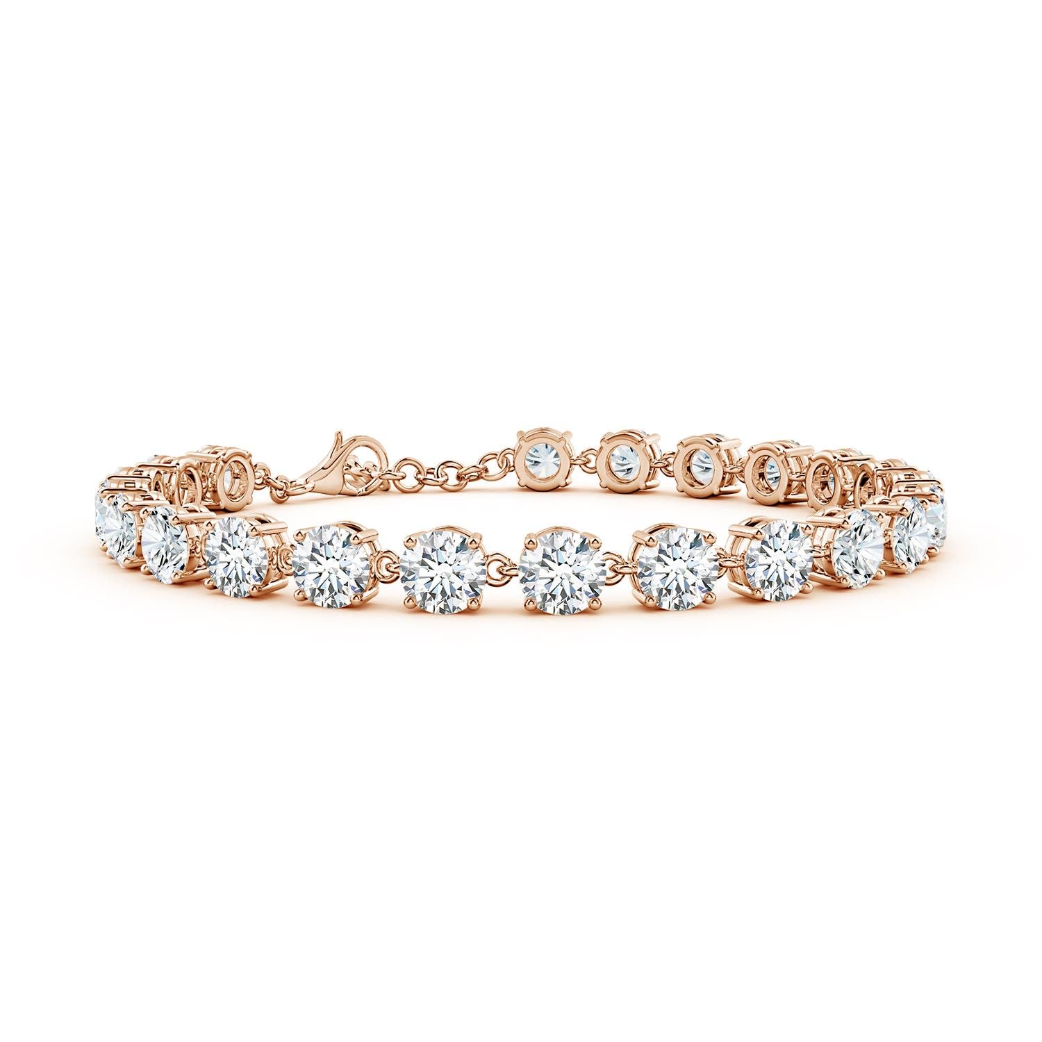14K Gold Oval Lab Diamond Ruby Tennis Link Bracelet 7 Inch