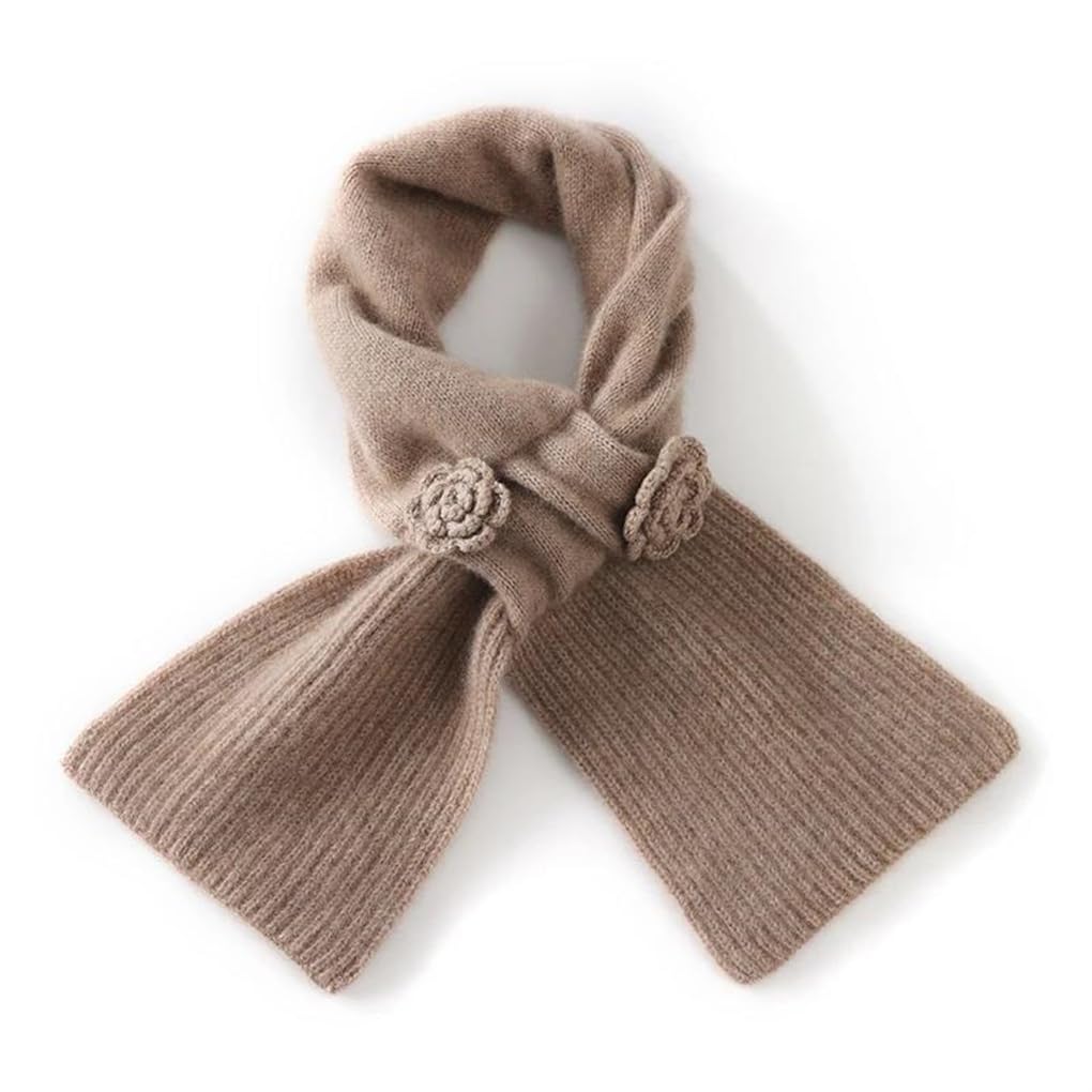Women Floral Hook Knit Cashmere Shawl Neck Wrap