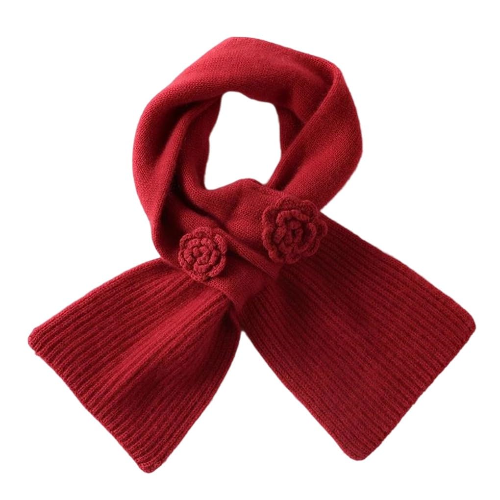 Women Floral Hook Knit Cashmere Shawl Neck Wrap