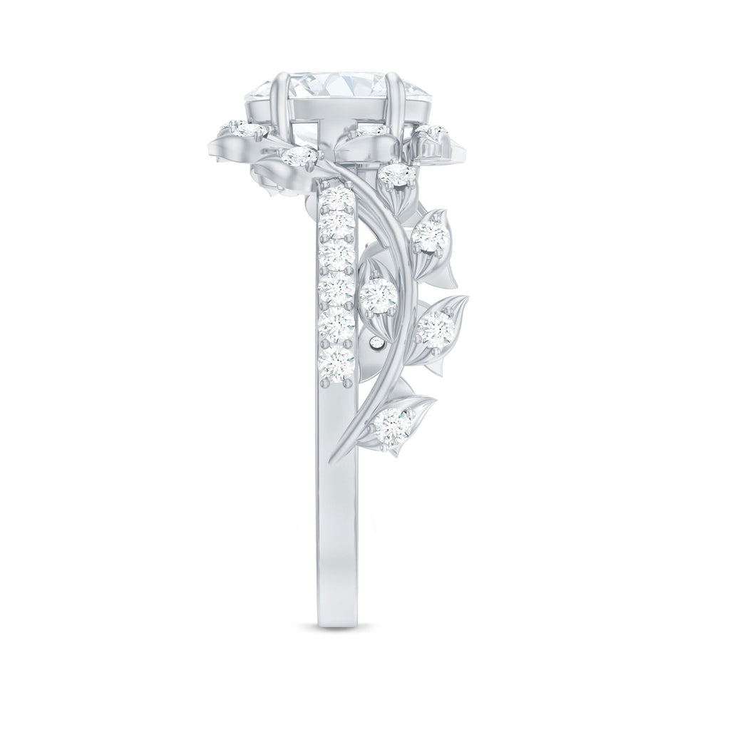 1.5 Carat Lab Grown Oval Diamond Engagement Ring EF VS Women